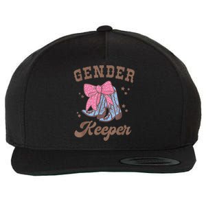 Western Keeper Of The Gender Cowboy Boots Gender Reveal Wool Snapback Cap