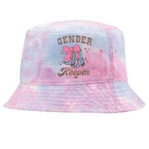 Western Keeper Of The Gender Cowboy Boots Gender Reveal Tie-Dyed Bucket Hat