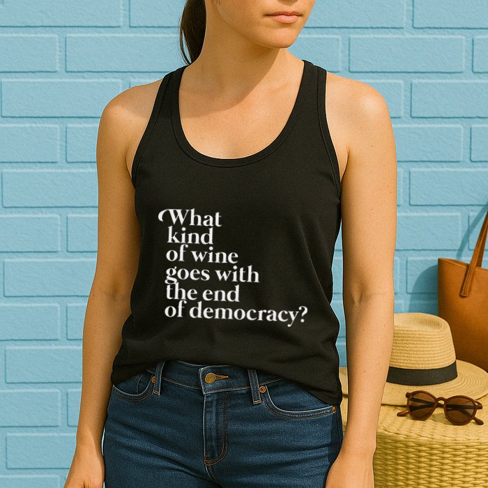 What Kind Of Wine Goes With The End Of Democracy Womens Tank Top