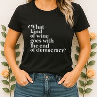 What Kind Of Wine Goes With The End Of Democracy Womens T-Shirt