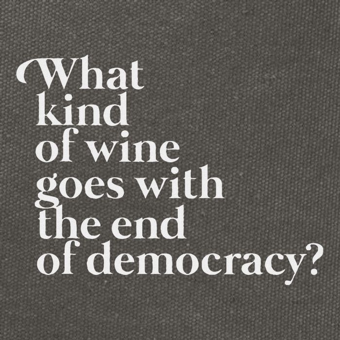 What Kind Of Wine Goes With The End Of Democracy Cotton Canvas Backpack