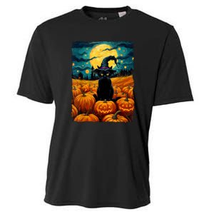 Witch Kawaii Pumpkin Black Cat Halloween Gifts Cooling Performance Crew T-Shirt