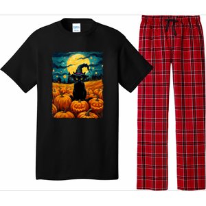 Witch Kawaii Pumpkin Black Cat Halloween Gifts Pajama Set