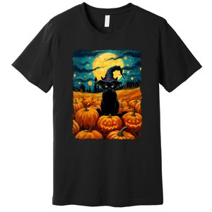 Witch Kawaii Pumpkin Black Cat Halloween Gifts Premium T-Shirt