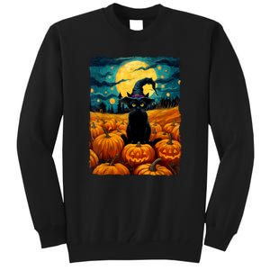 Witch Kawaii Pumpkin Black Cat Halloween Gifts Tall Sweatshirt