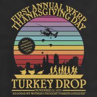 WKRP Thanksgiving Turkey Drop Funny Retro Cool Comfort Performance Bucket Hat