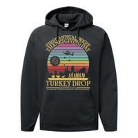 WKRP Thanksgiving Turkey Drop Funny Retro Performance Fleece Hoodie