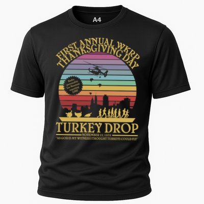 WKRP Thanksgiving Turkey Drop Funny Retro Performance Shirt
