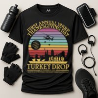 WKRP Thanksgiving Turkey Drop Funny Retro Performance Shirt