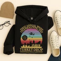 WKRP Thanksgiving Turkey Drop Funny Retro Hoodie