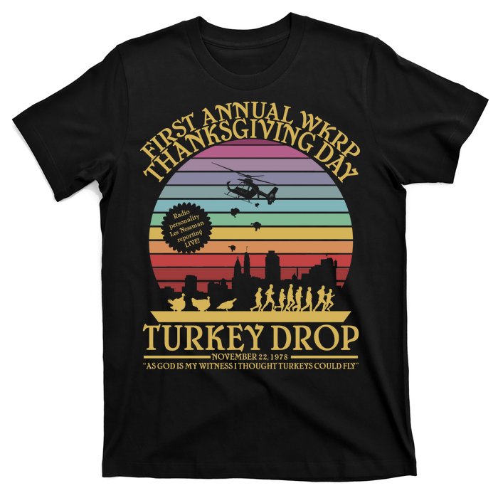 WKRP Thanksgiving Turkey Drop Funny Retro T-Shirt