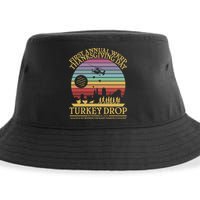 WKRP Thanksgiving Turkey Drop Funny Retro Sustainable Bucket Hat