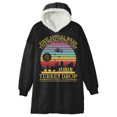 WKRP Thanksgiving Turkey Drop Funny Retro Hooded Wearable Blanket