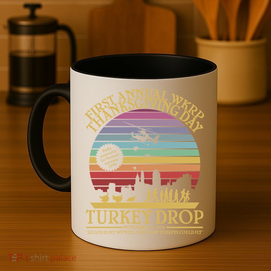WKRP Thanksgiving Turkey Drop Funny Retro Mug