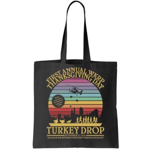 WKRP Thanksgiving Turkey Drop Funny Retro Tote Bag