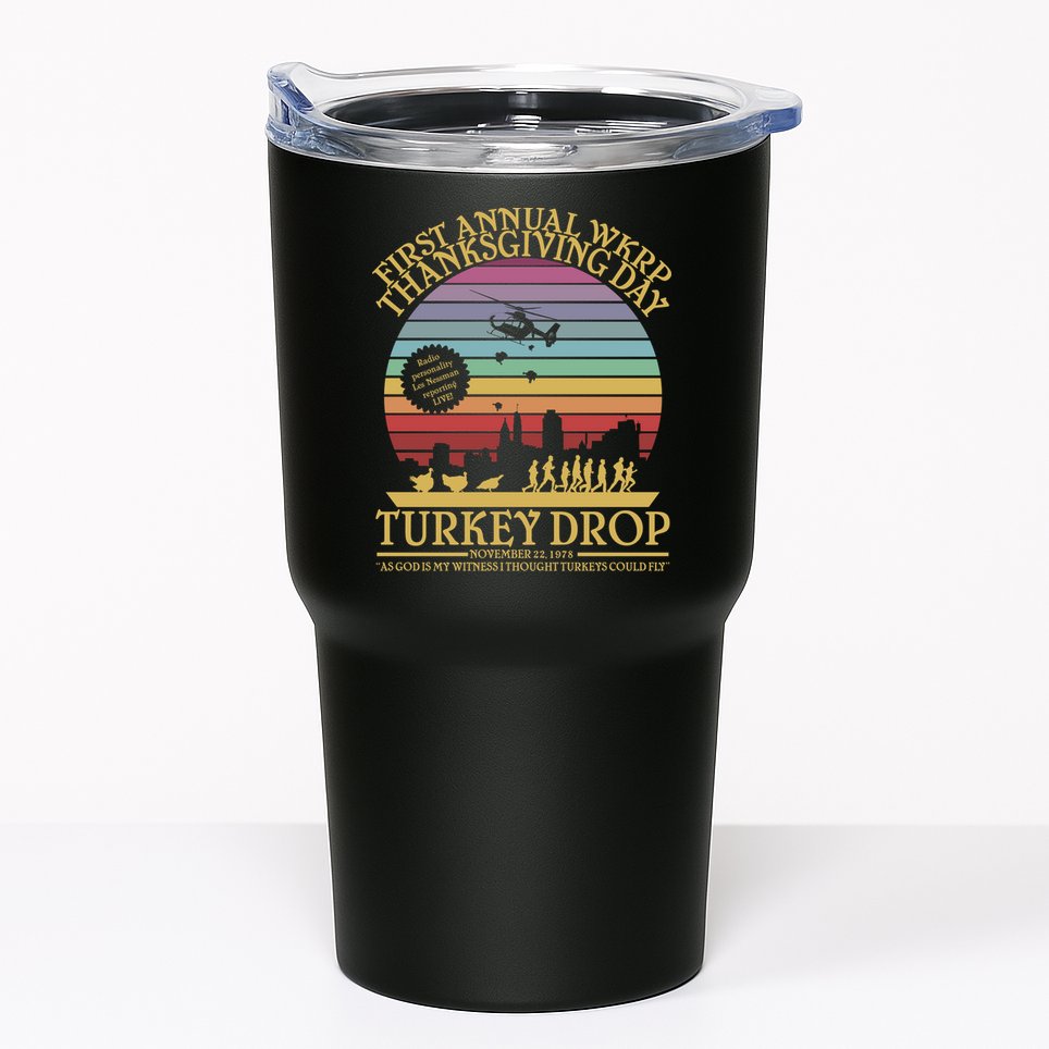 WKRP Thanksgiving Turkey Drop Funny Retro Tumbler