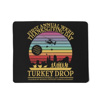 WKRP Thanksgiving Turkey Drop Funny Retro Mousepad