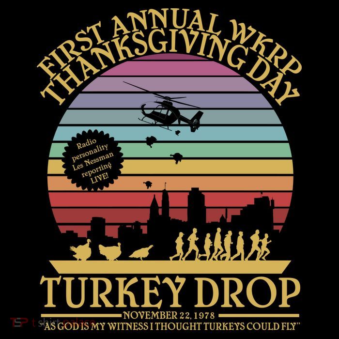 WKRP Thanksgiving Turkey Drop Funny Retro Poster