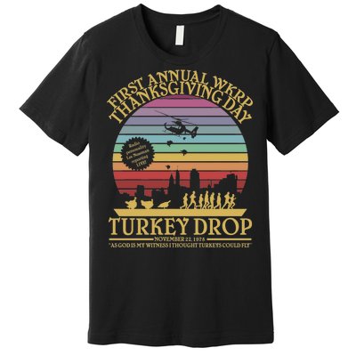 WKRP Thanksgiving Turkey Drop Funny Retro Premium T-Shirt