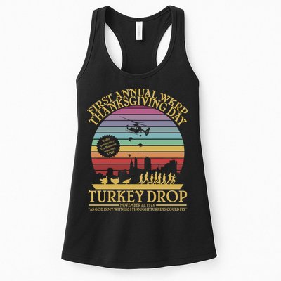 WKRP Thanksgiving Turkey Drop Funny Retro Womens Tank Top
