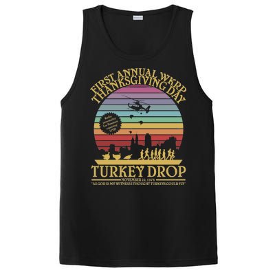 WKRP Thanksgiving Turkey Drop Funny Retro PosiCharge Competitor Tank