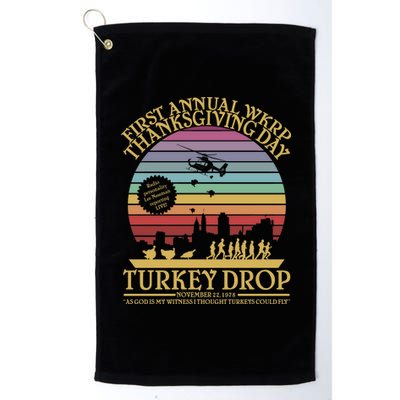 WKRP Thanksgiving Turkey Drop Funny Retro Platinum Collection Golf Towel