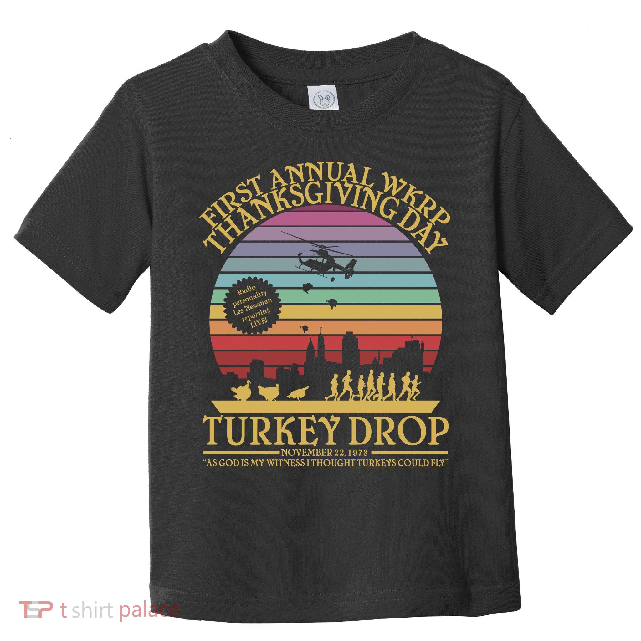 WKRP Thanksgiving Turkey Drop Funny Retro Toddler T-Shirt