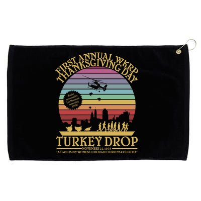 WKRP Thanksgiving Turkey Drop Funny Retro Grommeted Golf Towel