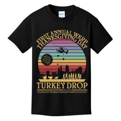 WKRP Thanksgiving Turkey Drop Funny Retro Kids T-Shirt