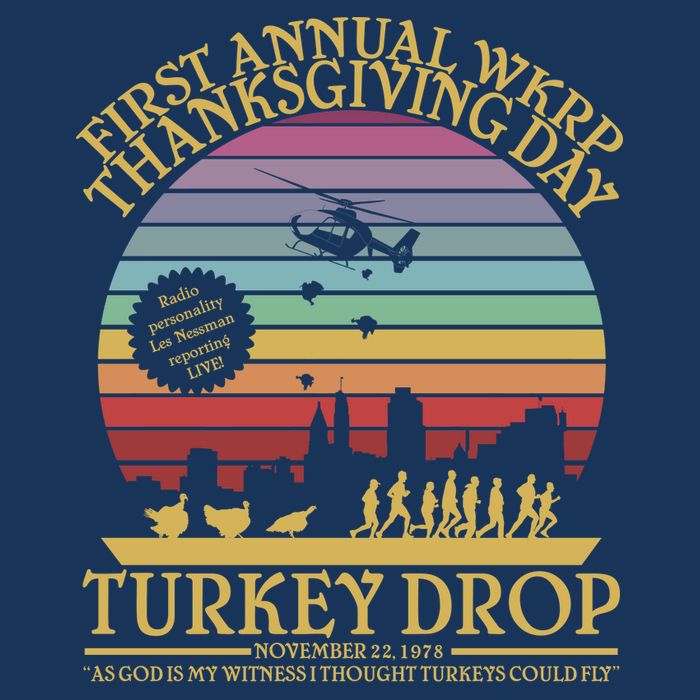 WKRP Thanksgiving Turkey Drop Funny Retro Infant Baby Jersey Bodysuit
