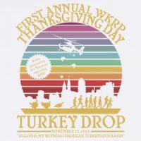 WKRP Thanksgiving Turkey Drop Funny Retro Garment-Dyed Sweatshirt