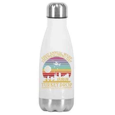 WKRP Thanksgiving Turkey Drop Funny Retro Stainless Steel Insulated Water Bottle