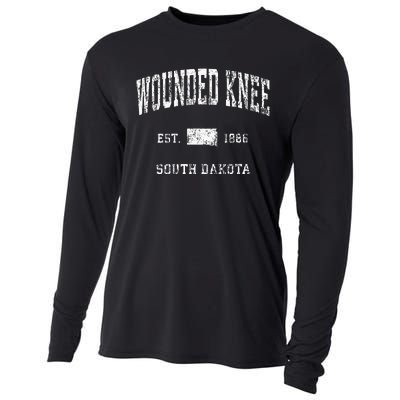 Wounded Knee South Dakota Sd Vintage Athletic Sports Design Cooling Performance Long Sleeve Crew