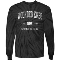 Wounded Knee South Dakota Sd Vintage Athletic Sports Design Tie-Dye Long Sleeve Shirt