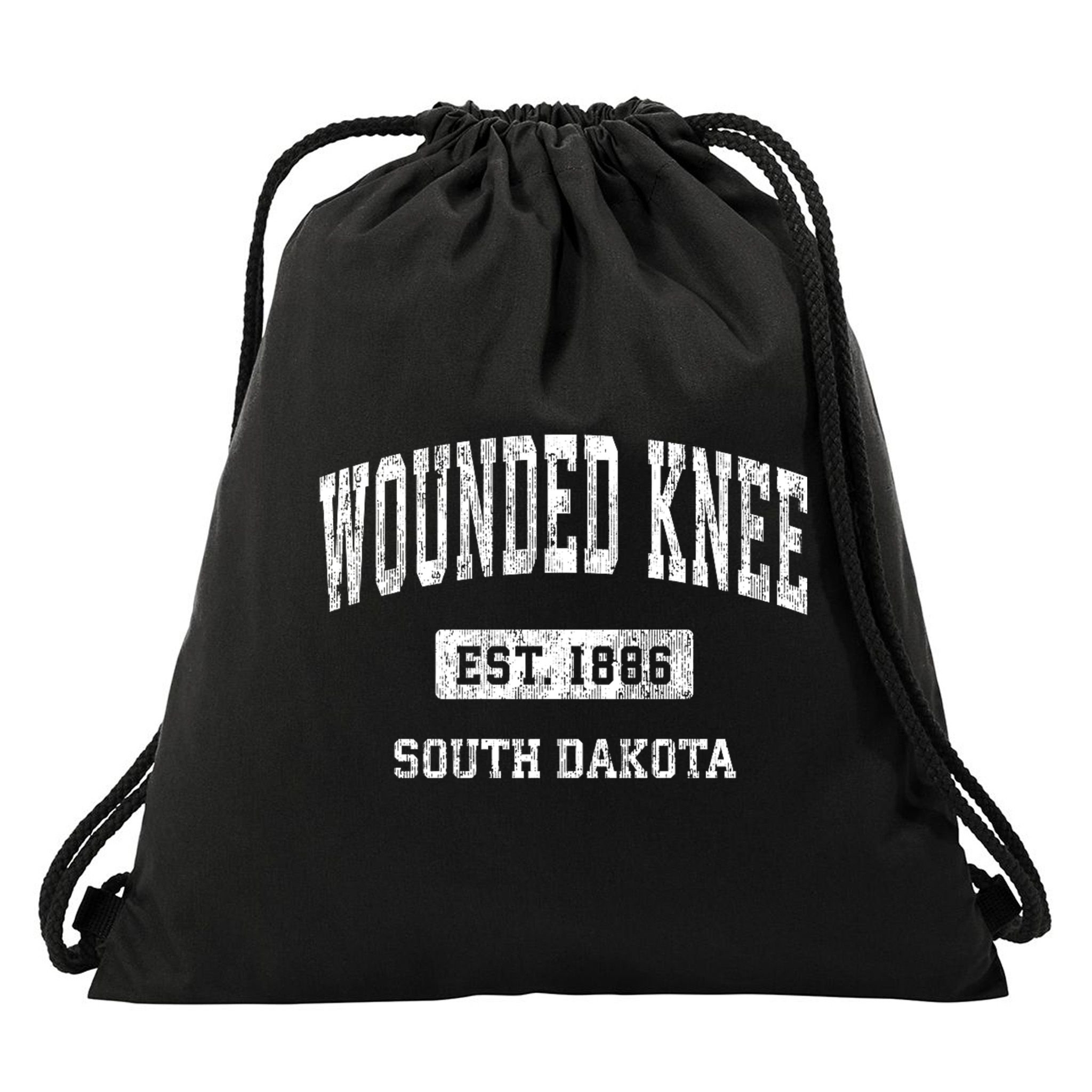 Wounded Knee South Dakota Sd Vintage Established Athletic Sports Drawstring Bag