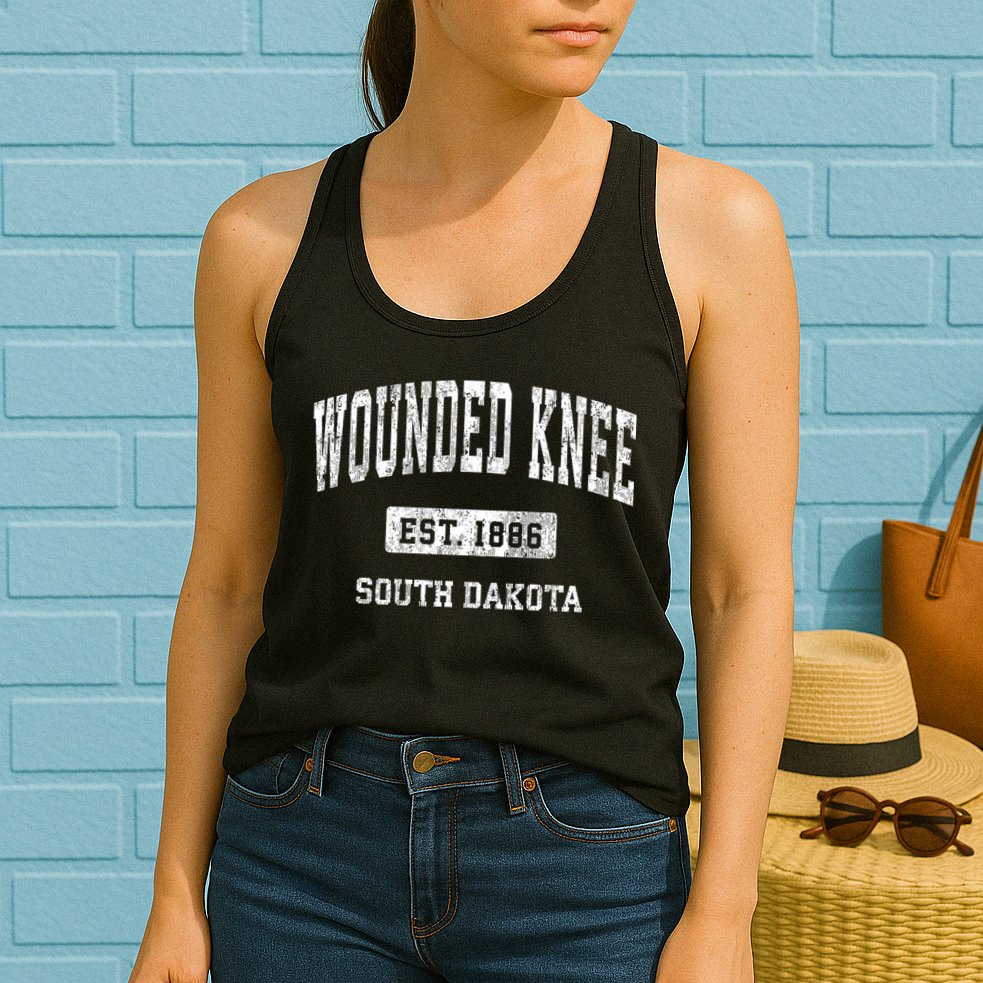 Wounded Knee South Dakota Sd Vintage Established Athletic Sports Womens Tank Top