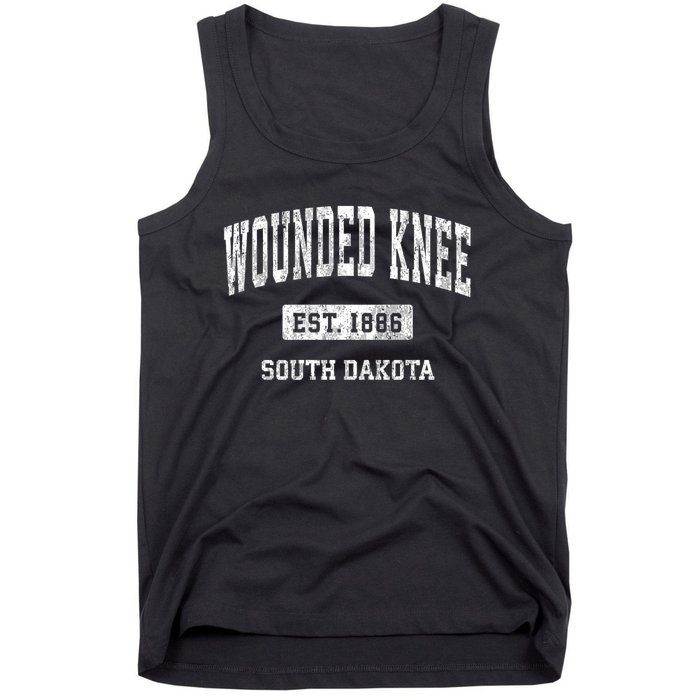 Wounded Knee South Dakota Sd Vintage Established Athletic Sports Tank Top