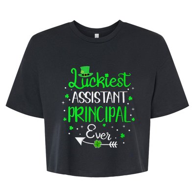 Womens Luckiest Assistant Principal Ever St Patricks Day Bella+Canvas Jersey Crop Tee