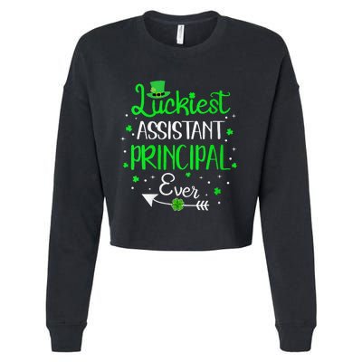 Womens Luckiest Assistant Principal Ever St Patricks Day Cropped Pullover Crew