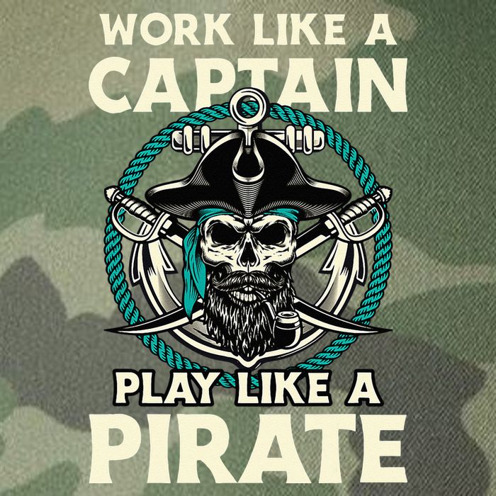 Work Like A Captain Play Like A Pirate Skull Crossbones Legacy Tie Dye Trucker Hat