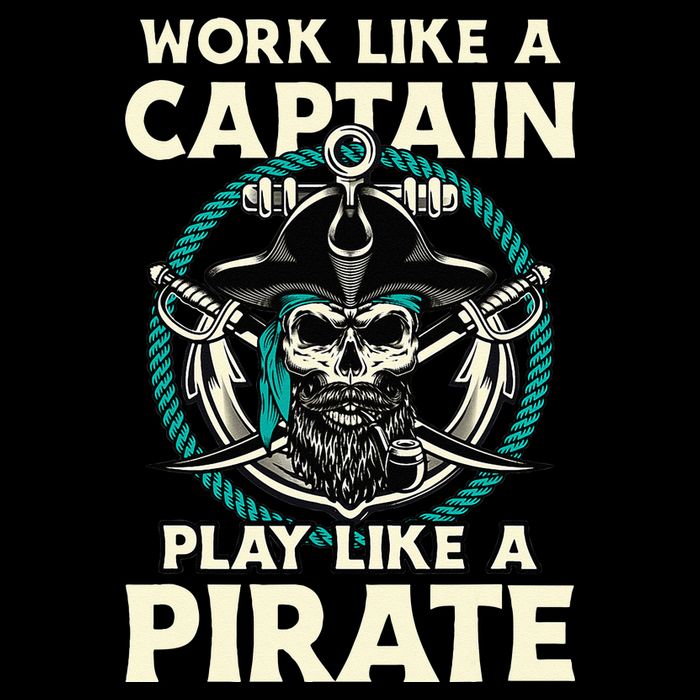 Work Like A Captain Play Like A Pirate Skull Crossbones Hooded Wearable Blanket