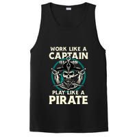Work Like A Captain Play Like A Pirate Skull Crossbones PosiCharge Competitor Tank