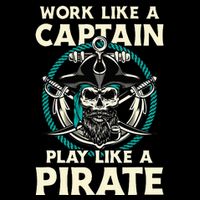 Work Like A Captain Play Like A Pirate Skull Crossbones PosiCharge Competitor Tank
