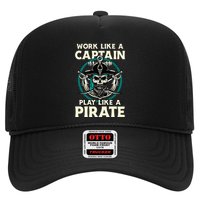 Work Like A Captain Play Like A Pirate Skull Crossbones Trucker Hat