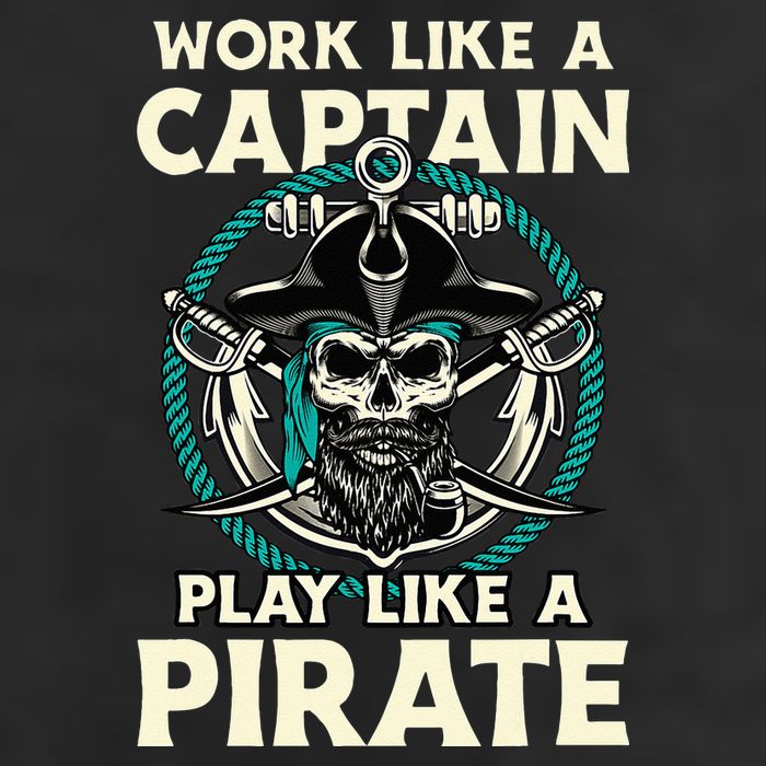 Work Like A Captain Play Like A Pirate Skull Crossbones Trucker Hat