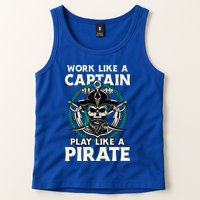 Work Like A Captain Play Like A Pirate Skull Crossbones Tank Top