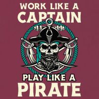 Work Like A Captain Play Like A Pirate Skull Crossbones 16oz Travel Tumbler