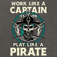 Work Like A Captain Play Like A Pirate Skull Crossbones Cotton Canvas Backpack