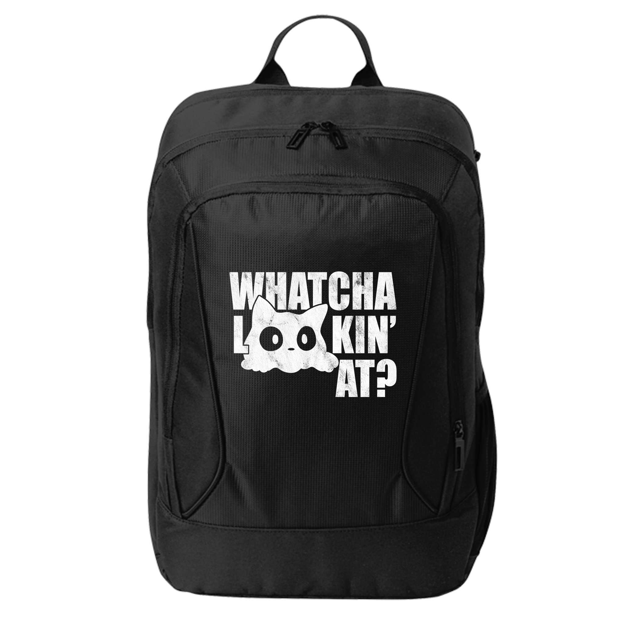 Watcha Lookin At Funny Cat City Backpack
