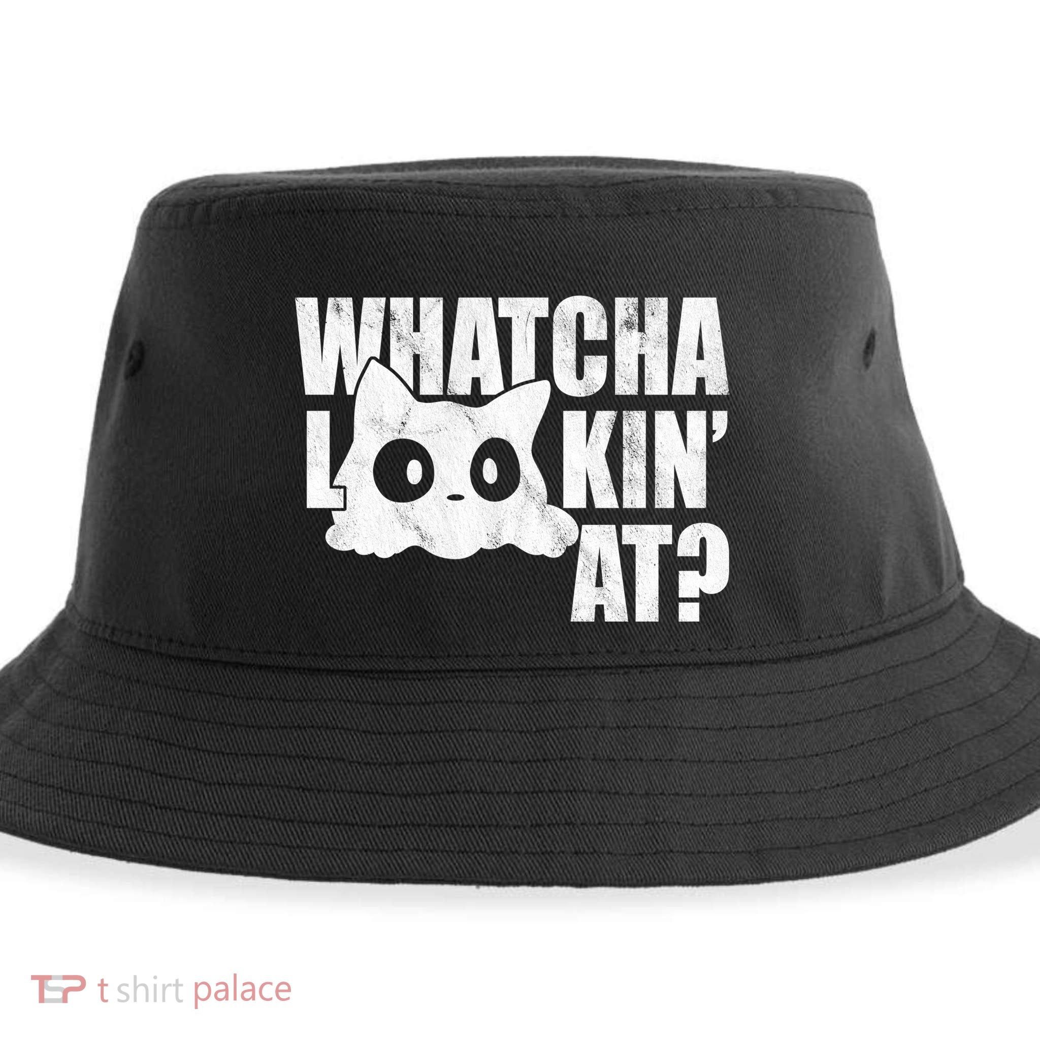 Watcha Lookin At Funny Cat Sustainable Bucket Hat